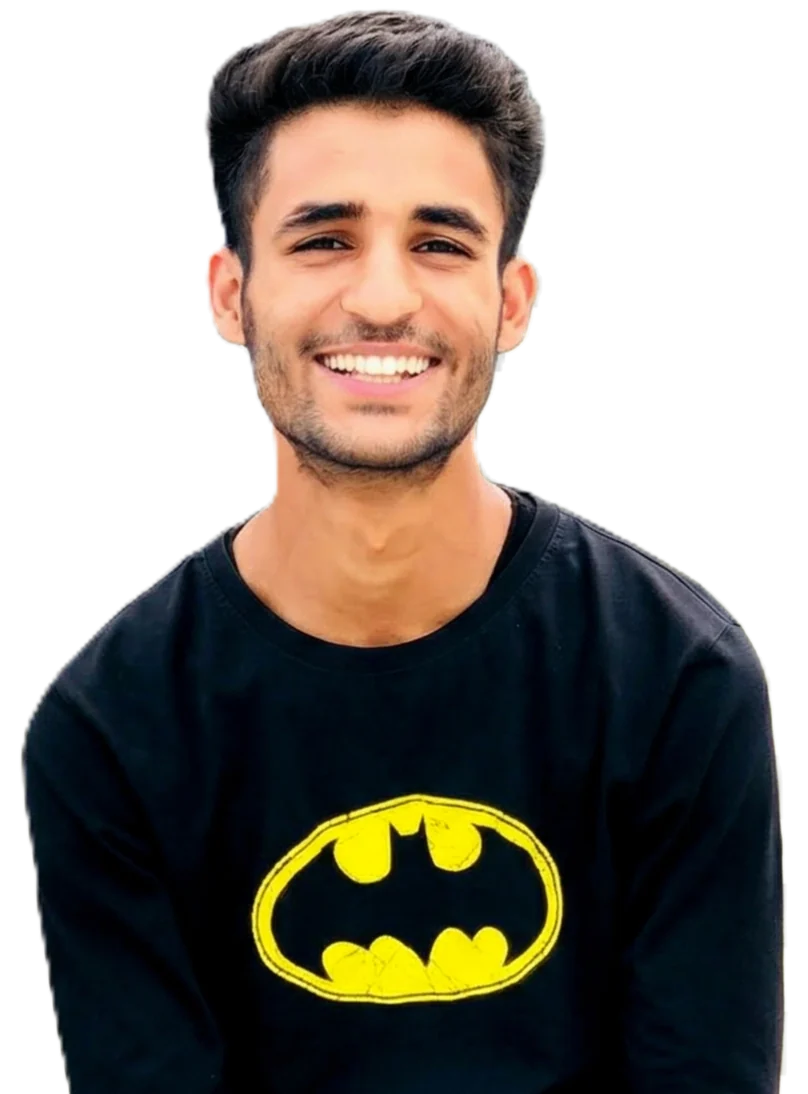 Portrait of Faizaan Lone, smiling