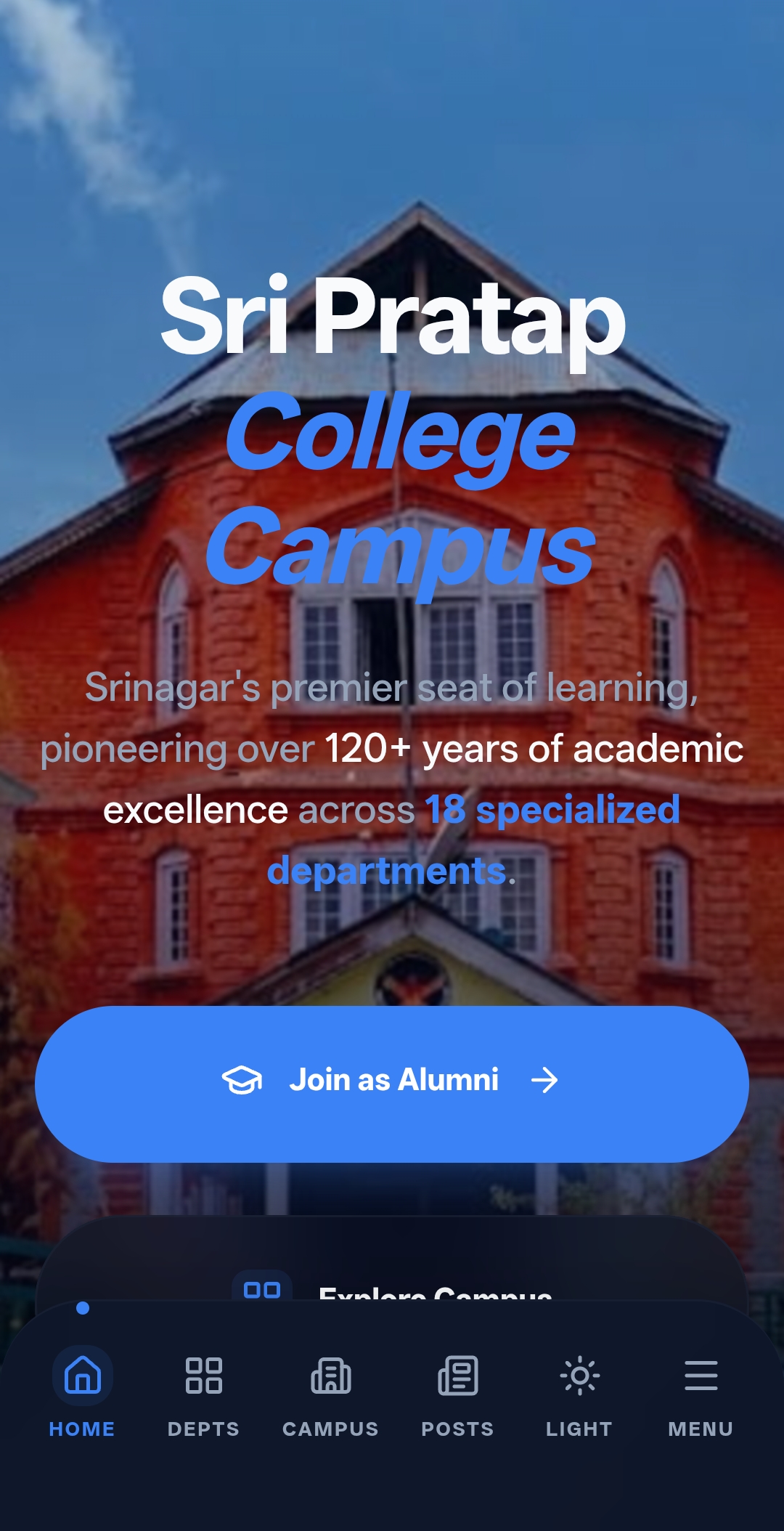 SPCS Campus Portal home screen